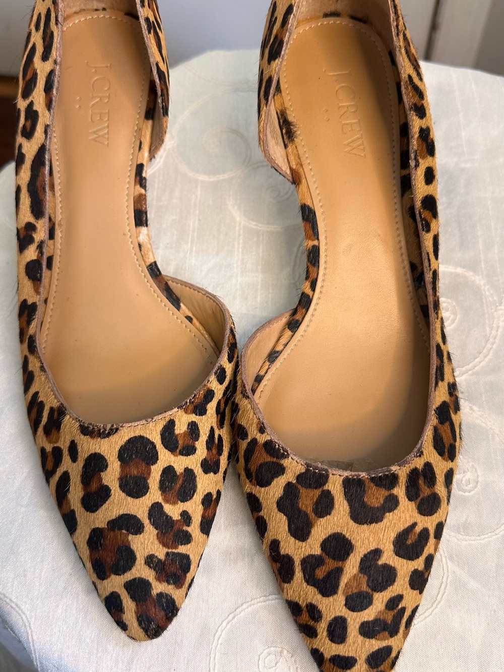 J. Crew Leopard Print Pointed-Toe kitten heel in Tan and Black - Picture 5 of 7